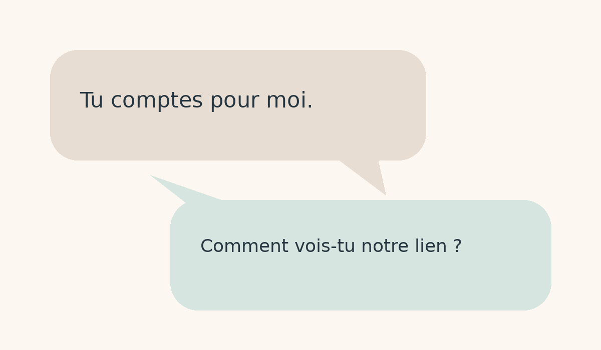Deux bulles de dialogue sur l’attachement et la clarification de la relation