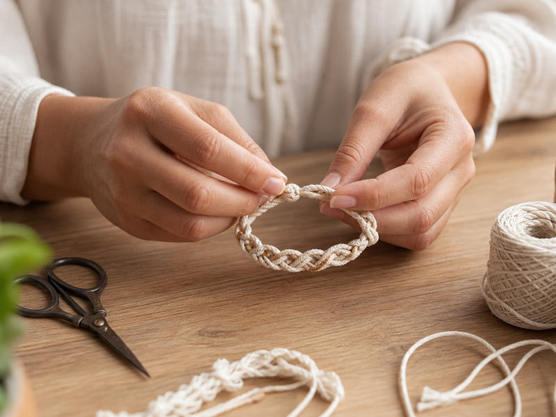Comment faire un bracelet en macramé torsadé ?