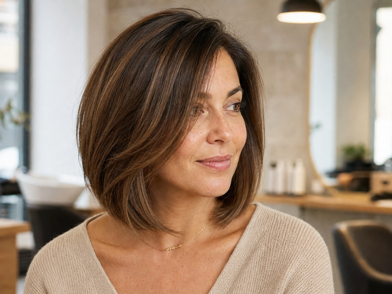 Quel carré choisir avec des cheveux fins et un visage rond ?